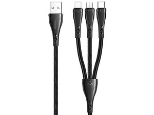 کابل 1.2 متری 3 در 1 لایتنینگ   تایپ سی   میکرو یو اس بی مک دودو MCDODO 3in1 Lightning Type-C MicroUSB Cable 1.2M CA-696 کارکرد مستقل هر کانکتور بدون تاثیر منفی بر کانکتور دیگری