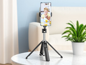 خرید مونوپاد سه‌پایه‌دار و دارای ریموت‌کنترل هوکو hoco Tabletop holder K18 Wave for live broadcast