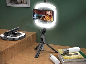 رینگ‌لایت سه‌پایه‌دار موبایل هوکو Hoco Fill Light Live Broadcast Holder LV03