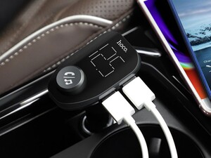 شارژر فندکی با قابلیت پخش موسیقی و تماس هوکو Hoco E45 Car Charger with Wireless FM Transmitter