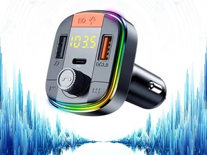 شارژر فندکی با قابلیت پخش موسیقی و تماس Yesido Y45 bluetooth V5.0 FM Transmitter 18W PD + QC3.0 Dual USB Car Charger