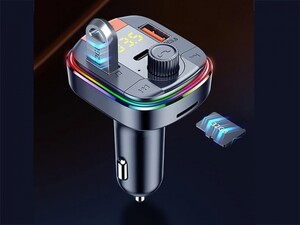 شارژر فندکی با قابلیت پخش موسیقی و تماس Yesido Y45 bluetooth V5.0 FM Transmitter 18W PD + QC3.0 Dual USB Car Charger