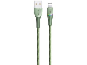 قیمت کابل داده و شارژر سریع لایتنینگ 1.2 متری یوسامز USAMS U77 3A Lightning Fast Charging And Data Cable with Colorful Lights US-SJ541