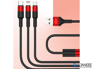 کابل شارژ سه سر یوسامز Usams U5 3IN1 Braided Charging Cable 1.5m