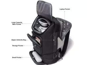 کوله ضد آب یو اس بی دار لپ تاپ 15.6 اینچ بنج Bange BG-7078 Oxford Cloth Waterproof Backpack with USB Port