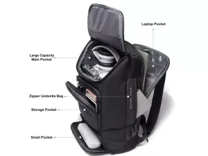 کوله ضد آب یو اس بی دار لپ تاپ 15.6 اینچ بنج Bange BG-7078 Oxford Cloth Waterproof Backpack with USB Port