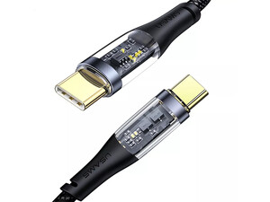 کابل دو سر تایپ سی یو سامز USAMS US-SJ574 Type-C to Type-C PD Transparent Data Cable 1.2m