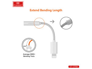 کابل تبدیل لایتنینگ به جک 3.5 میلی متر Earldom ET-OT68 Lightning cable to 3.5 mm AUX