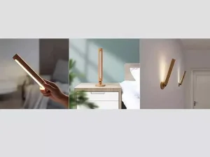 چراغ ال ای دی چوبی شارژی چندکاره 360 Degree Rotatable Wooden LED Wall Lamp