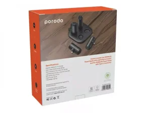 پاوربانک بی سیم تایپ سی و لایتنینگ 20 وات 5000 پورودو Porodo 4 in 1 Lightning &amp; Type-C 5000mAh Power Bank Station