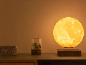 چراغ خواب رومیزی ماه شناور مغناطیسی پرینت سه بعدی معلق Magnetic levitation moon lamp romantic light levitation 3D printing