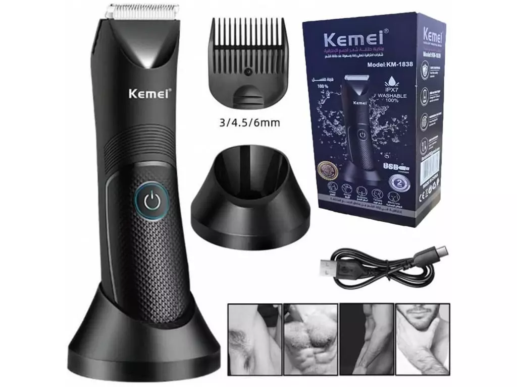 ماشین اصلاح موی سر و بدن شارژی کمی Kemei km-1838 Multifunctional Men&#39;s Shaver