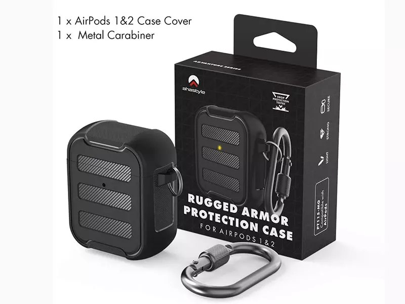 کاور ایرپاد 1 و 2 دارای قلاب اتصال آها استایل AhaStyle PT115-A AirPods 1&amp;2 Case