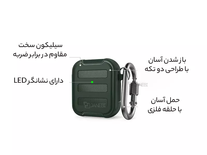 کاور ایرپاد 1 و 2 دارای قلاب اتصال آها استایل AhaStyle PT115-A AirPods 1&amp;2 Case