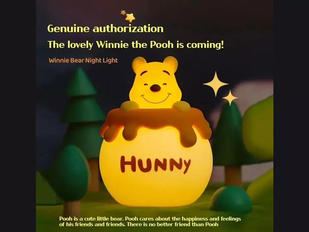 چراغ خواب فانتزی شارژی رومیزی اتاق کودک Winnie the Pooh Night Light Bedroom Children&#39;s Sleeping Light MYCP2305