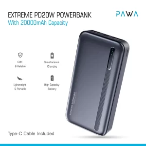 پاوربانک Extreme PD20W با ظرفیت 20000 میلی آمپر ساعت پاوا