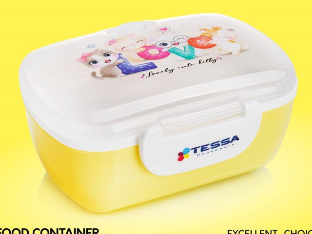 ظرف غذای مستطیل کودک ماهان تسا پلاستیک