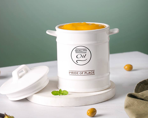 بانکه حبوبات سرامیکی طرح بشکه نفت کارولین