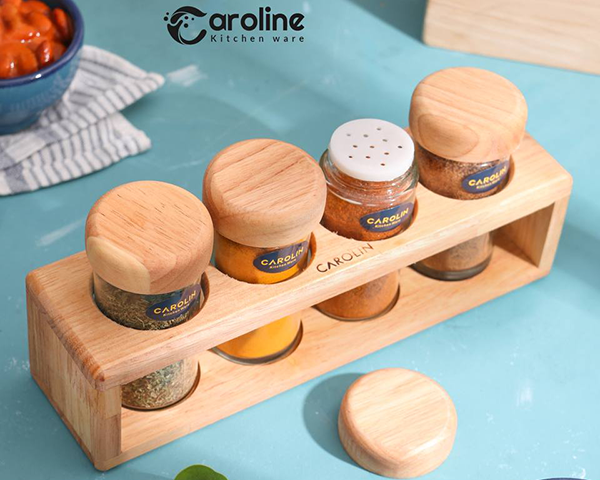 ادویه قطاری پایه چوبی کارولین