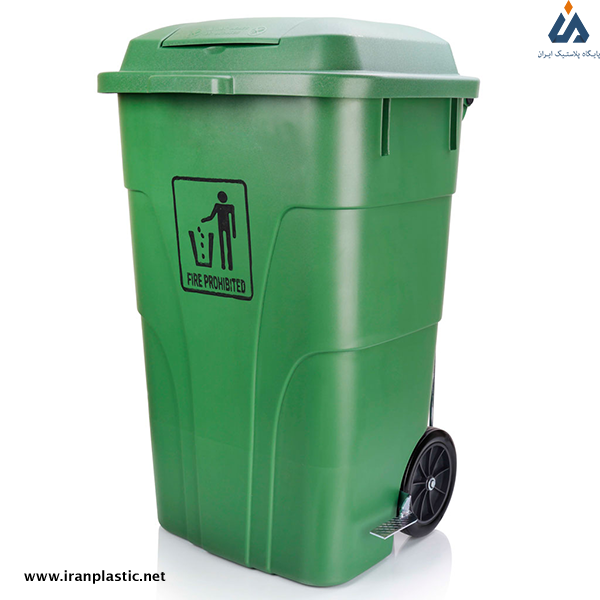سطل زباله 120 لیتری دو درب چرخ دار و پدال دار گودبین