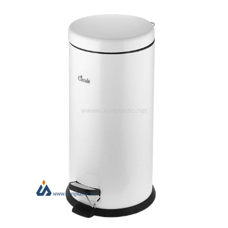 سطل استیل پدال دار 30 لیتری سفید سرکوله