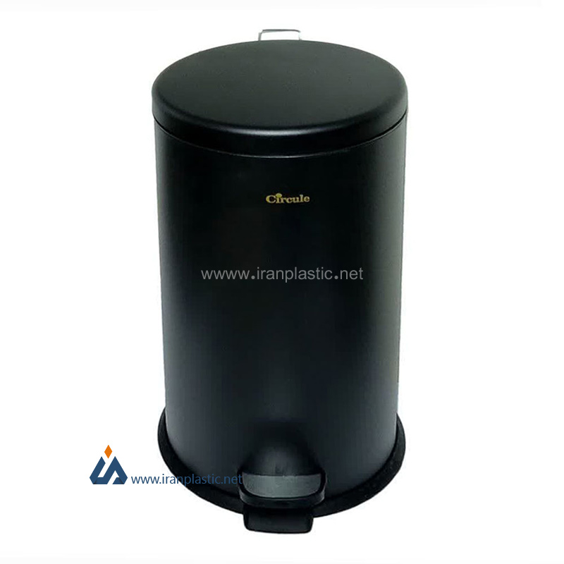 سطل زباله 15 لیتری مشکی  استیل سرکوله