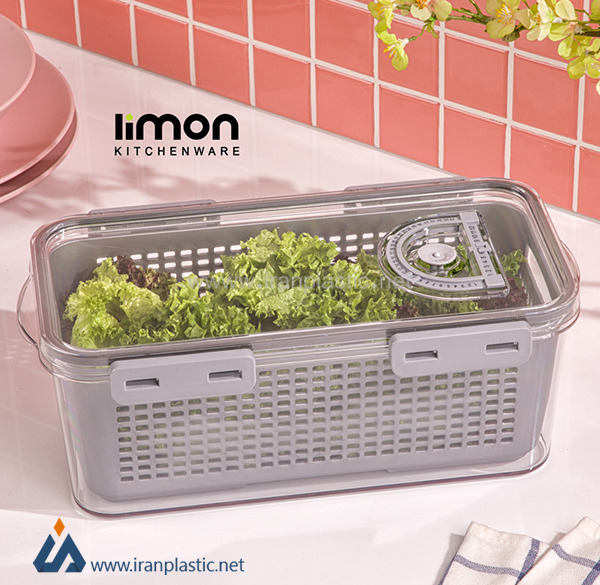 باکس یخچالی ۳.۳ لیتری دربدار لیمون پلاستیک