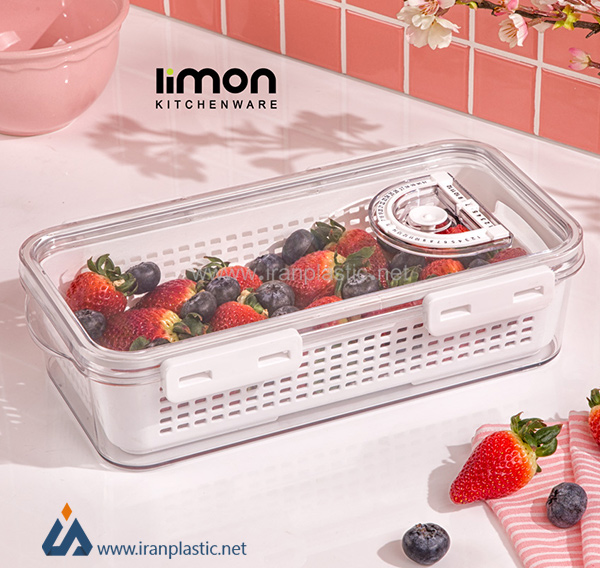 باکس یخچالی 2 لیتری دربدار لیمون پلاستیک