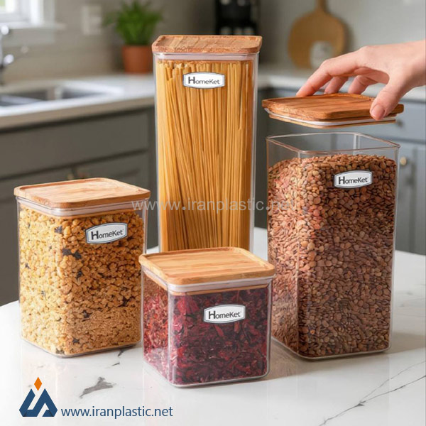 جاحبوباتی مربع آراگل در چوبی هوم کت پلاستیک