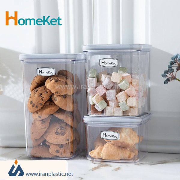 جا حبوباتی مربع درب الینا هوم کت پلاستیک3578