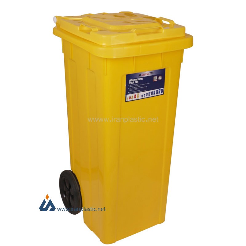 سطل زباله 120 لیتری چرخ دار ماهینی پلاستیک