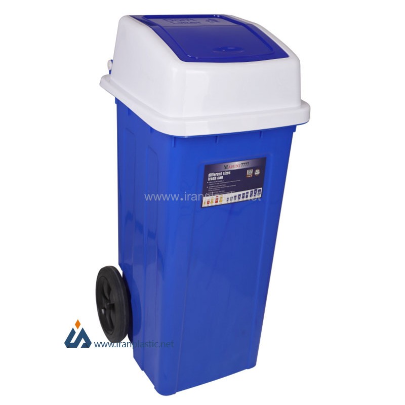 سطل زباله 100 لیتری چرخ دار در بادبزنی ماهینی پلاستیک