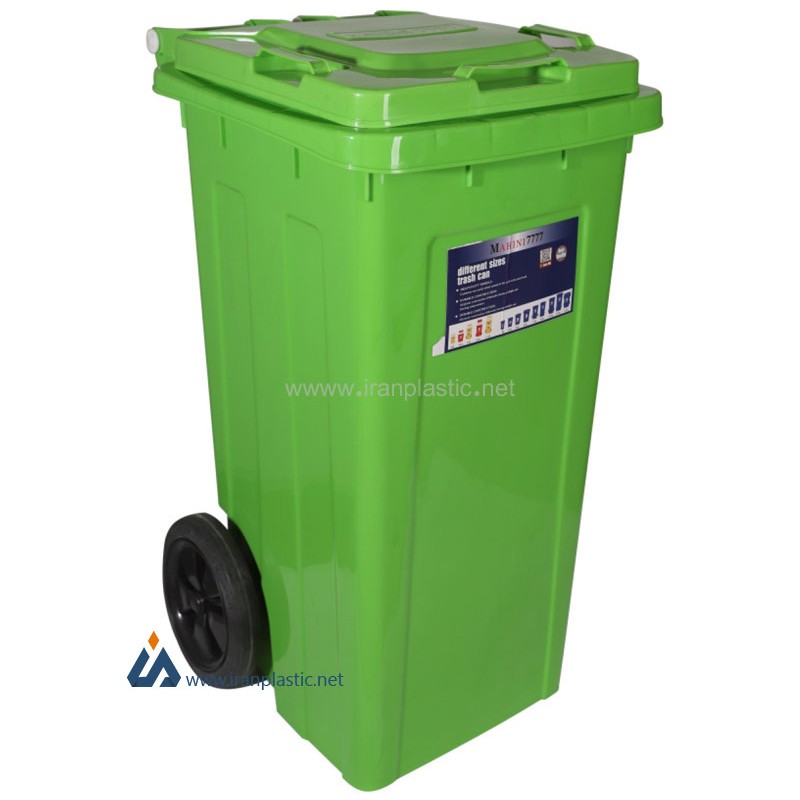 سطل زباله 100 لیتری چرخ دار ماهینی پلاستیک