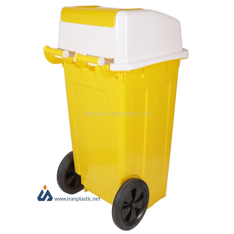 سطل زباله چرخ‌دار 90 لیتری در بادبزنی ماهینی پلاستیک