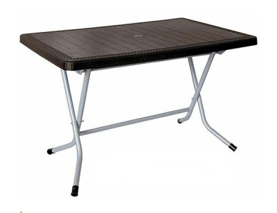 میز پایه فلزی تاشو حصیربافت پلاستیکی ناصر کد 521