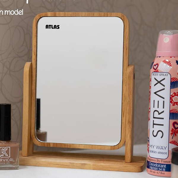 آینه رومیزی تمام چوب دلوین اطلس پلاستیک