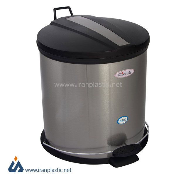 سطل 20 لیتری پدال‌دار استیل در پلیمری سرکوله