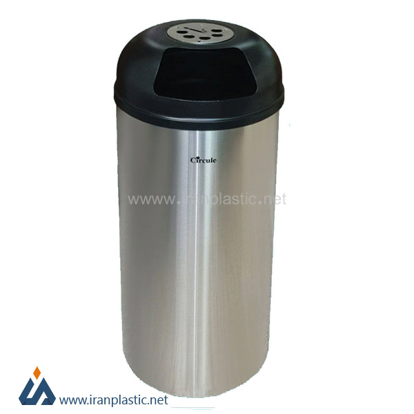 سطل اداری کنار سالنی استیل سرکوله کد 200