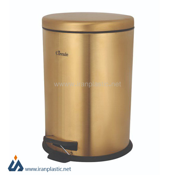 سطل زباله پدال دار استیل 20 لیتری طلایی سرکوله