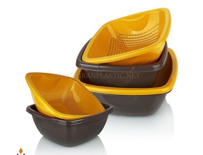 ست آبکش و لگن سه سایز زیباسازان پلاستیک کد 32011