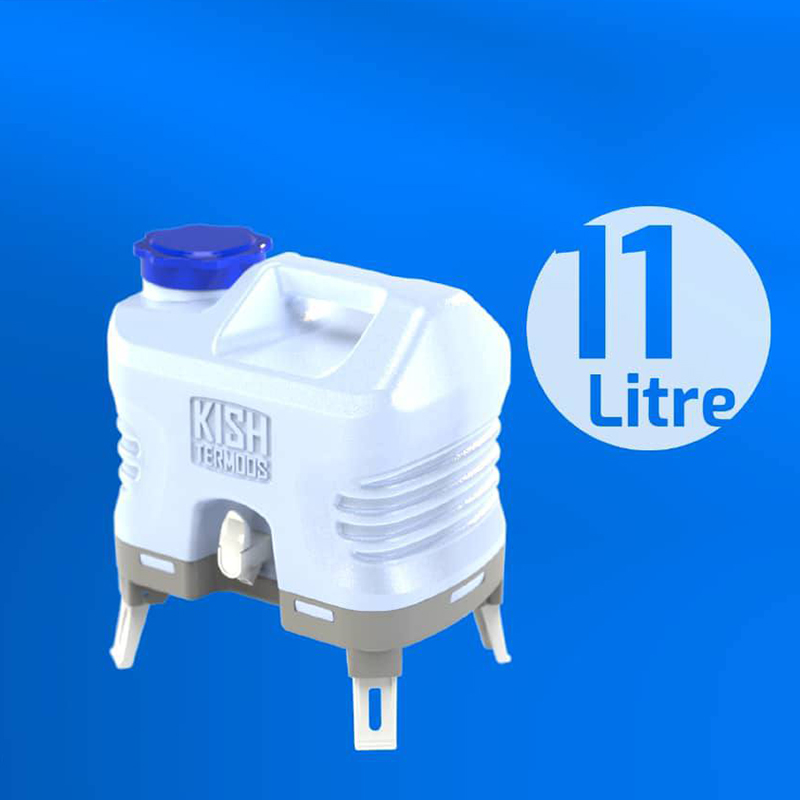 گالن آب شیردار ۱۱ لیتری پایه‌دار کیش ترموس