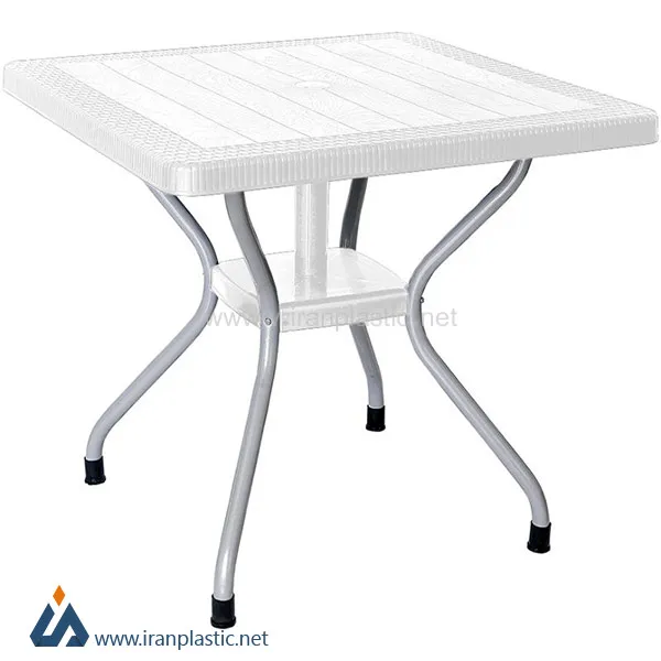 میز حصیربافت پایه فلزی مربع ناصر پلاستیک کد 623