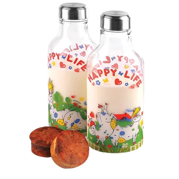 بطری جای شیر بیضی درب استیل زیباسازان کد 12037