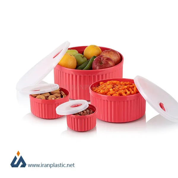 ست کاسه هاشور دار چهار سایز زیباسازان پلاستیک کد 32171