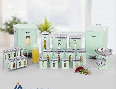 سرویس آشپزخانه چهارگوش 22 پارچه لیمون پلاستیک