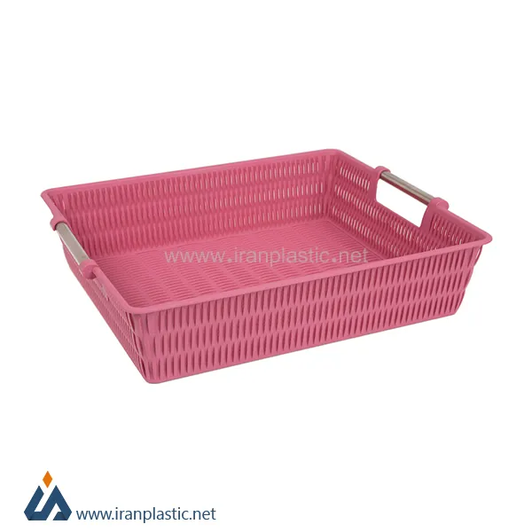 سبد بامبو دسته استیل 1 لیمون پلاستیک کد 1382
