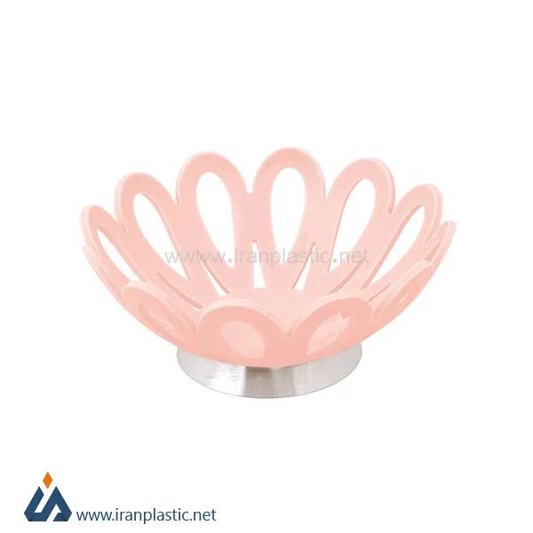 سبد میوه پایه استیل متوسط لیمون پلاستیک کد 268