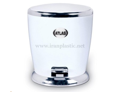 سطل پدالی کروم اطلس پلاستیک