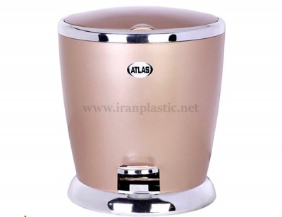 سطل پدالی متالیک اطلس پلاستیک