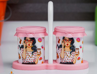 نمک پاش دوقلوی استند دار هوم لیدی رزمن پلاستیک